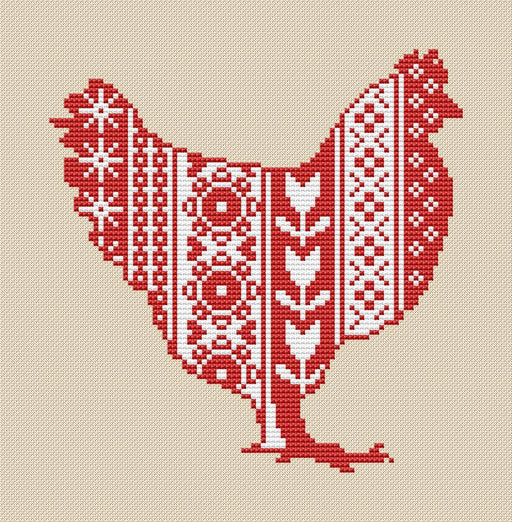 Easter Chicken 2 - PDF Cross Stitch Pattern - Wizardi