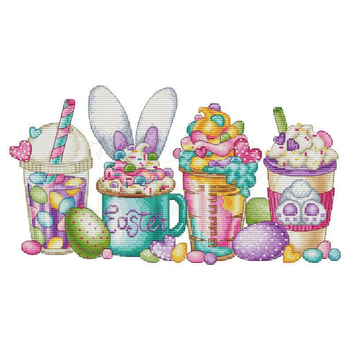 Easter Coffees - PDF Cross Stitch Pattern - Wizardi