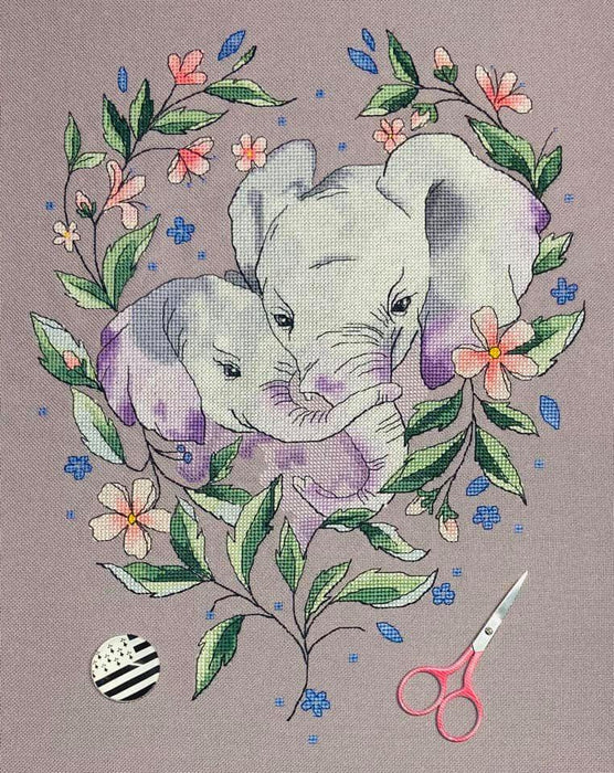 Elephants - PDF Counted Cross Stitch Pattern - Wizardi