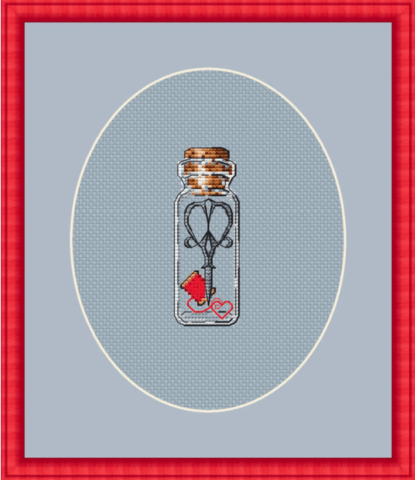 Embroidery Scissors Bottle on Plastic Canvas - PDF Counted Cross Stitch Pattern - Wizardi