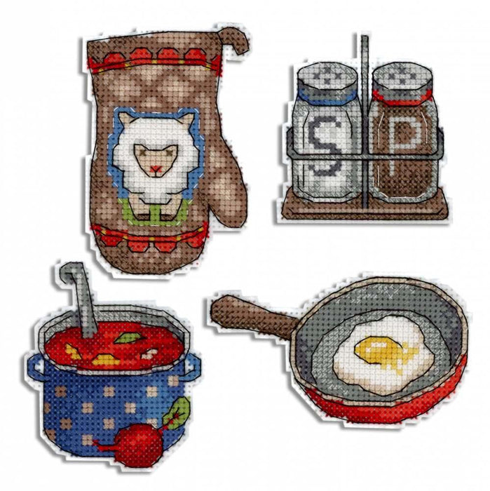 Enjoy Your Meal! P-466 Plastic Canvas Counted Cross Stitch Kit - Wizardi