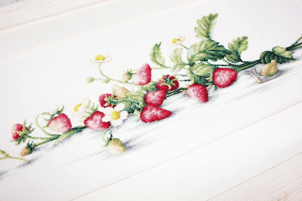 Etude with Strawberries B2266L Counted Cross-Stitch Kit - Wizardi