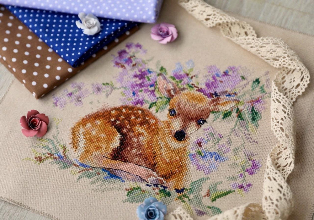 Fawn Cross stitch pattern, Baby Deer Modern Cross Stitch Chart, Cross stitch pattern PDF, Needlepoint Pattern, Forest embroidery design - Wizardi