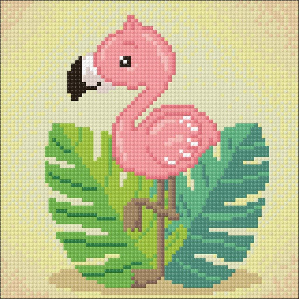 Diamond Painting Pink Flamingo Lovely Roses Design Embroidery