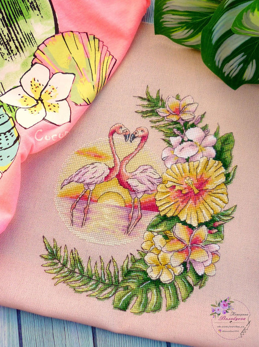 Flamingos - PDF Cross Stitch Pattern - Wizardi