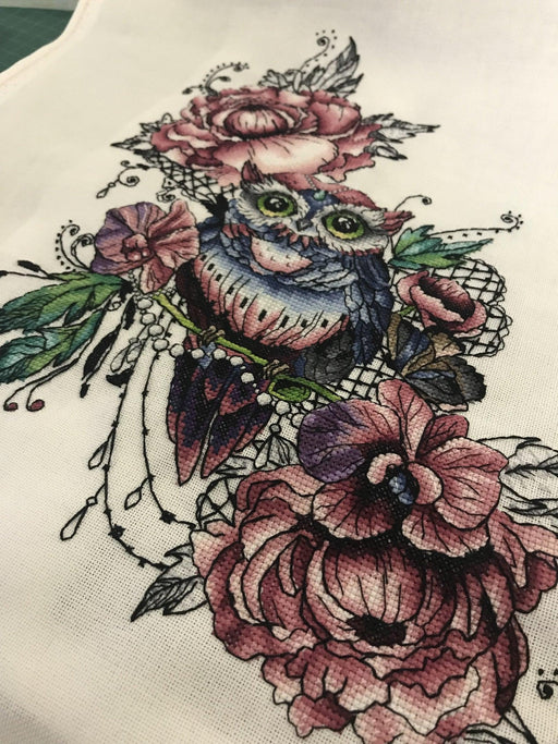 Flower Owl - PDF Cross Stitch Pattern - Wizardi
