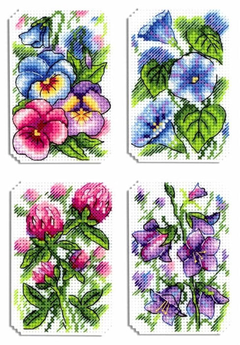 Flower Symphony P-491 / SR-491 Plastic Canvas Counted Cross Stitch Kit - Wizardi