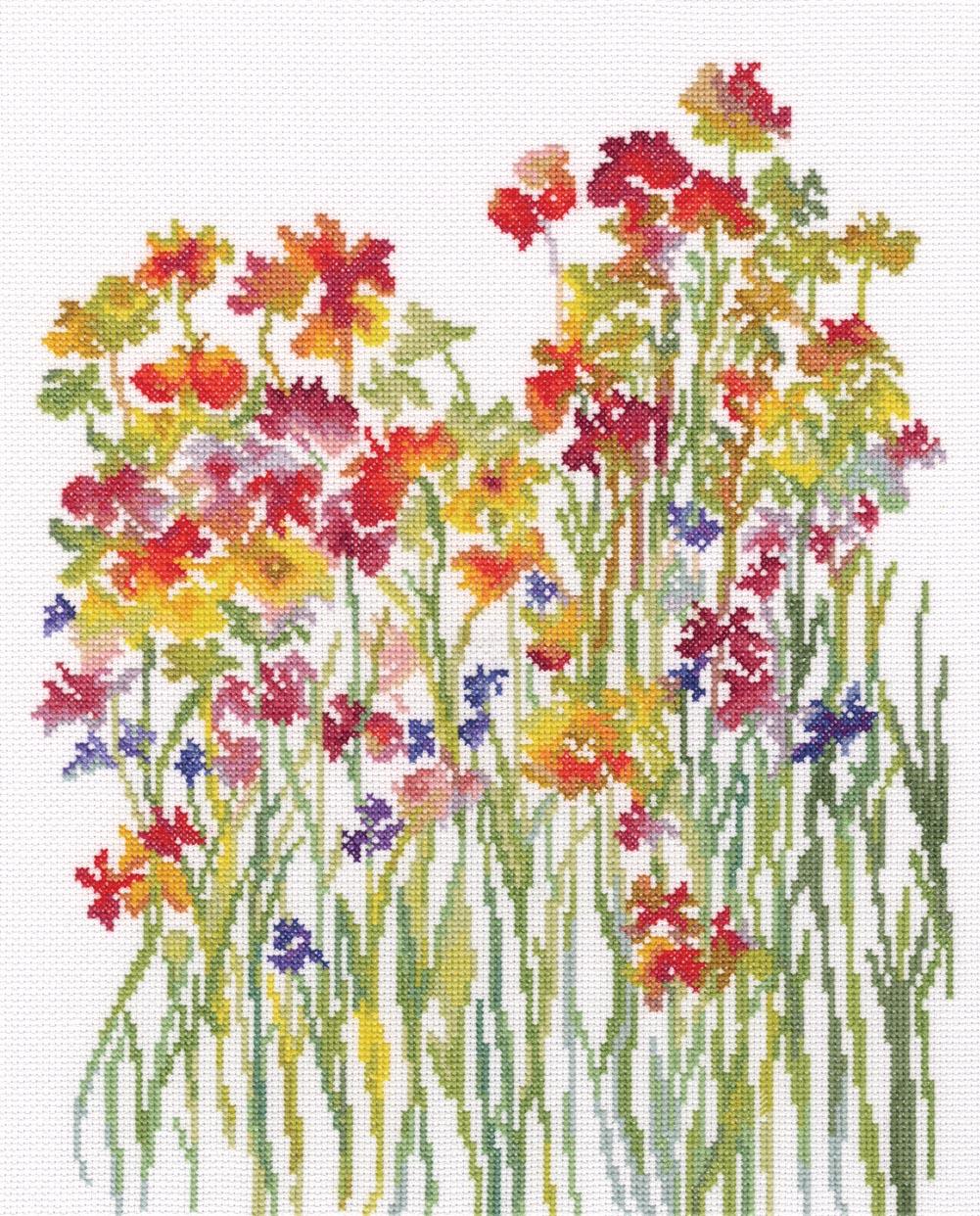 Flower Watercolour M581 Counted Cross Stitch Kit - Wizardi