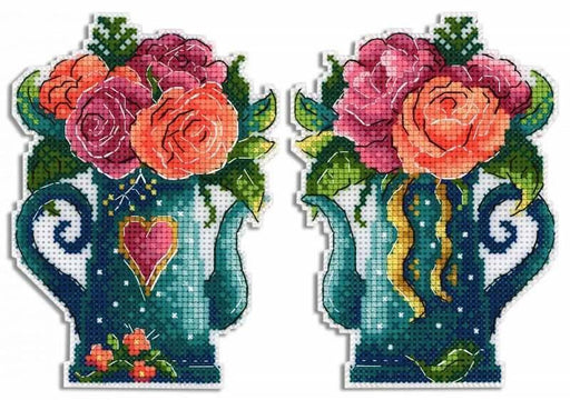Flowers Of Love SR-575 Plastic Canvas Counted Cross Stitch Kit - Wizardi