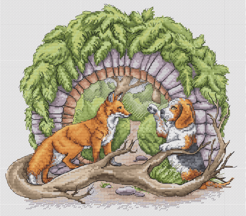 Forest Meeting - PDF Cross Stitch Pattern - Wizardi