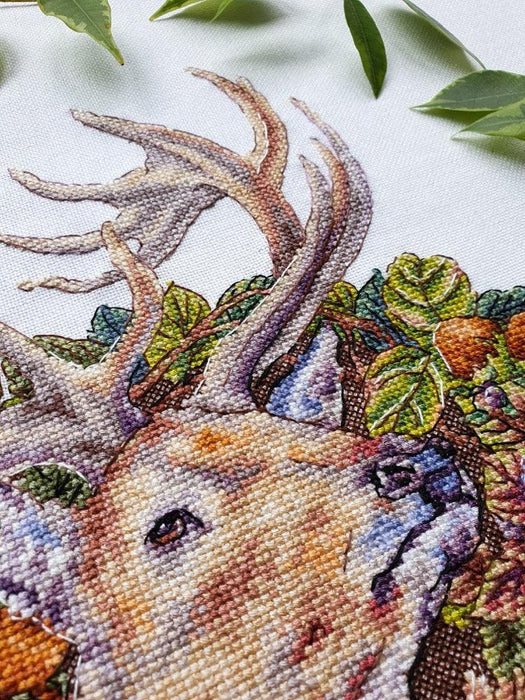 Forest Symphony. Magnificent Deer with Owl - PDF Cross Stitch Pattern - Wizardi