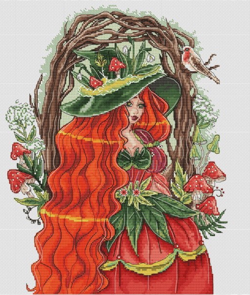 Forest Witch. Fantasy Forest - PDF Cross Stitch Pattern - Wizardi
