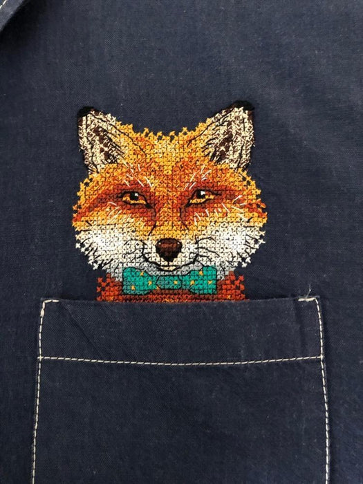Fox Cross Stitch on Clothes kit B-242 / SV-242 - Wizardi