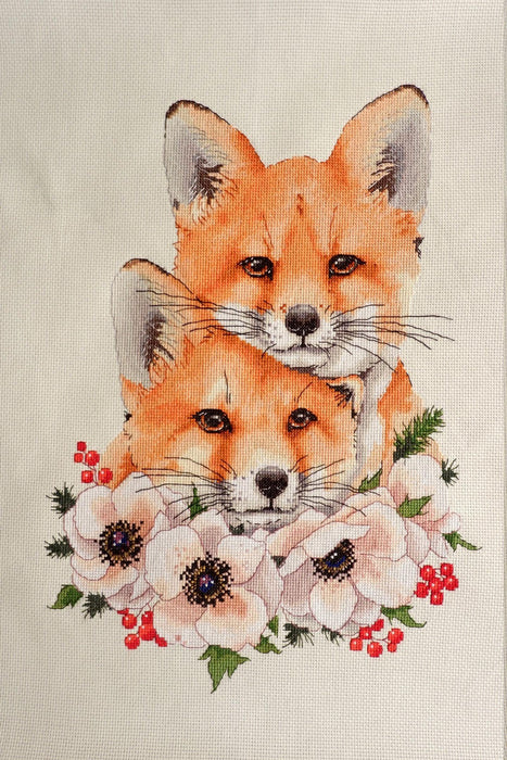 Foxes - PDF Counted Cross Stitch Pattern - Wizardi