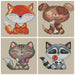 Friendly Lads. Little Dog, Fox, Kitten and Raccoon - Free PDF Cross Stitch Pattern - Wizardi