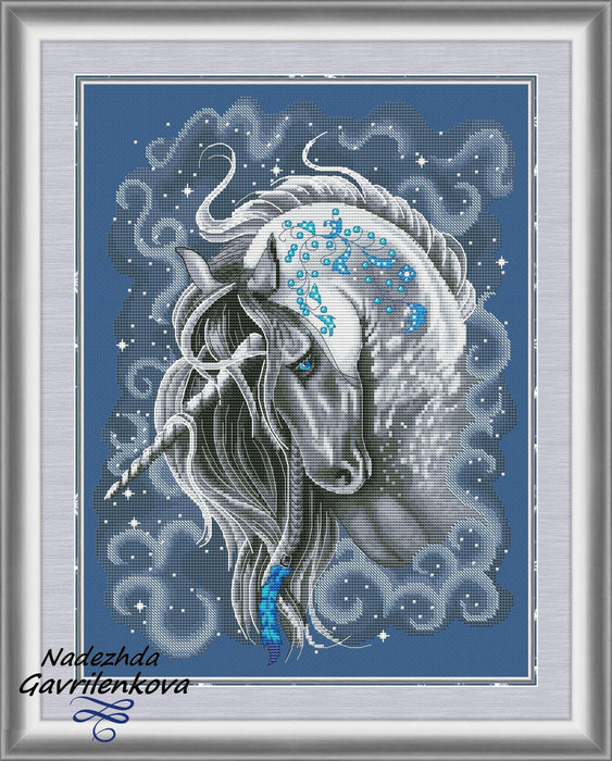 Frosty Unicorn - PDF Counted Cross Stitch Pattern - Wizardi