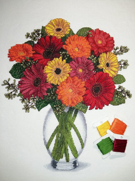 Gerberas - PDF Counted Cross Stitch Pattern - Wizardi