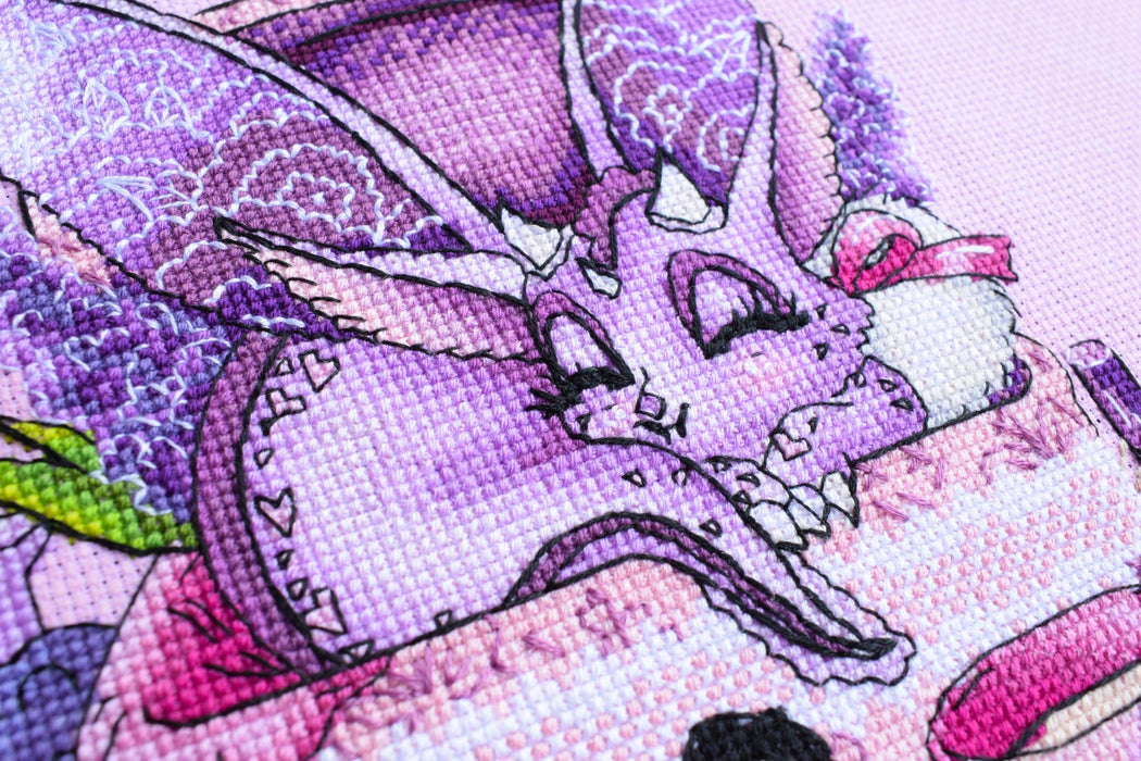 Girly Dragon - PDF Cross Stitch Pattern - Wizardi