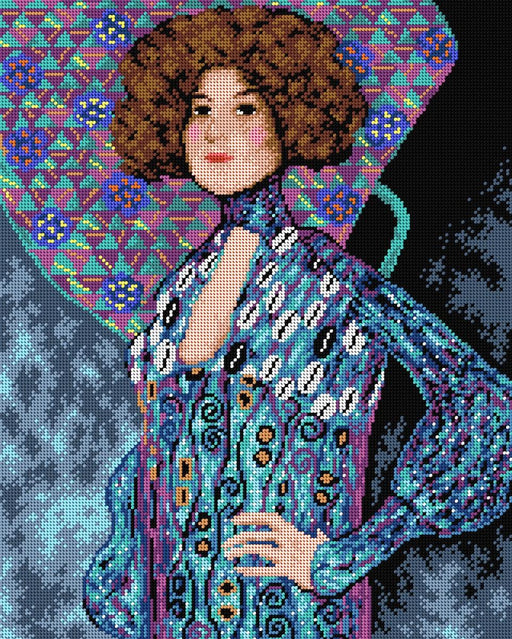 Gobelin canvas for halfstitch without yarn after Gustav Klimt- Portrait of Emilie Floege 2193M - Wizardi
