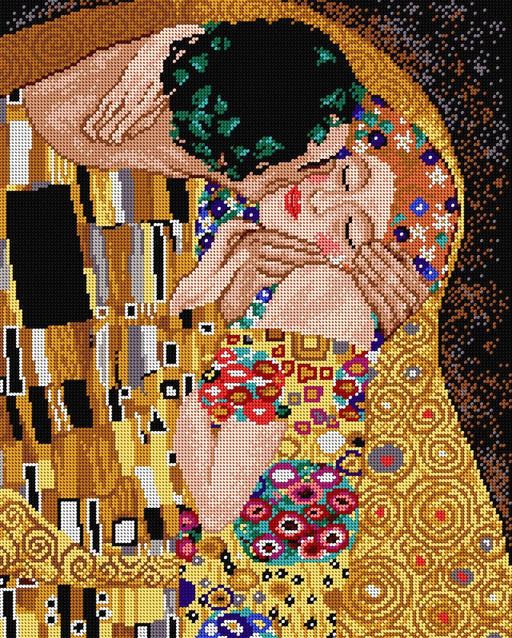 Gobelin canvas for halfstitch without yarn after Gustav Klimt - The Kiss 2082M - Wizardi