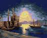 Gobelin canvas for halfstitch without yarn after Ivan Constantinovich Aivazovsky - Lunar Night on the Bosphorus 2663M - Wizardi