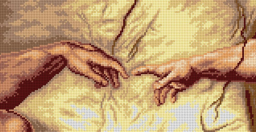 Gobelin canvas for halfstitch without yarn after Michelangelo - The Creation of Adam 2736J - Wizardi