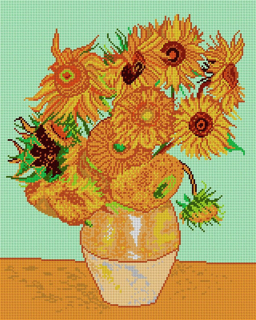 Gobelin canvas for halfstitch without yarn after Vincent van Gogh - Sunflowers 1426M - Wizardi