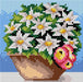 Gobelin canvas for halfstitch without yarn Basket of White Flowers - Wizardi