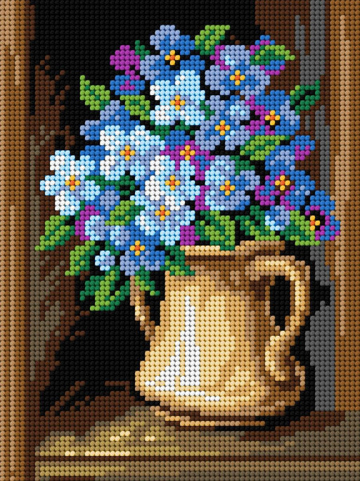 Gobelin canvas for halfstitch without yarn Bouquet of Flowers 2909F - Wizardi