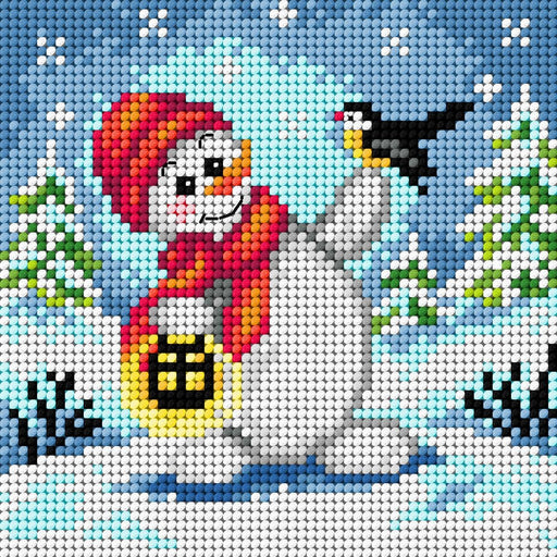 Gobelin canvas for halfstitch without yarn Cheerful Snowman 2639D - Wizardi