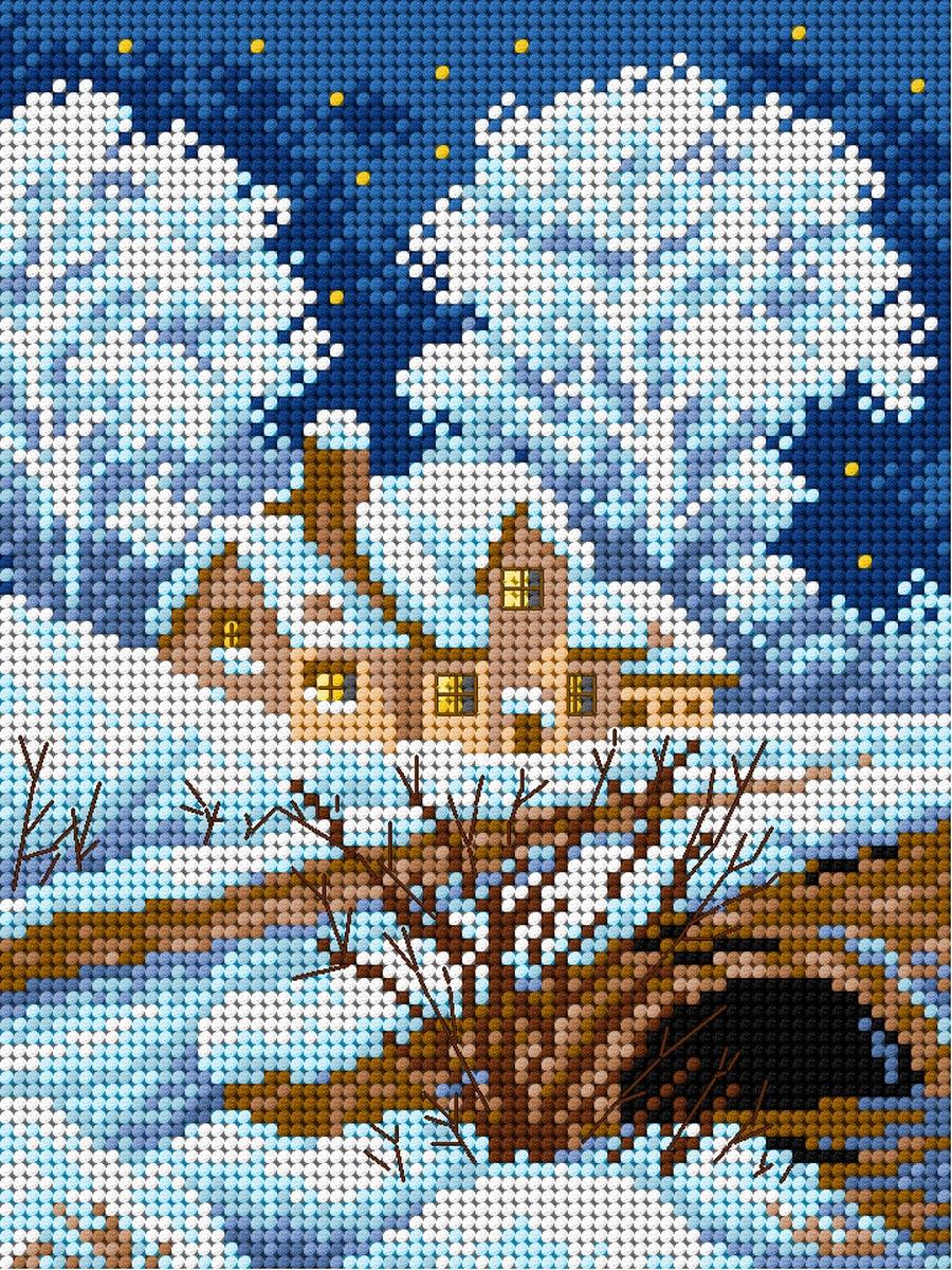 Gobelin canvas for halfstitch without yarn Winter Landscape 2167F — Wizardi