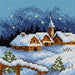 Gobelin canvas for halfstitch without yarn Winter Landscape at Night 2170D - Wizardi