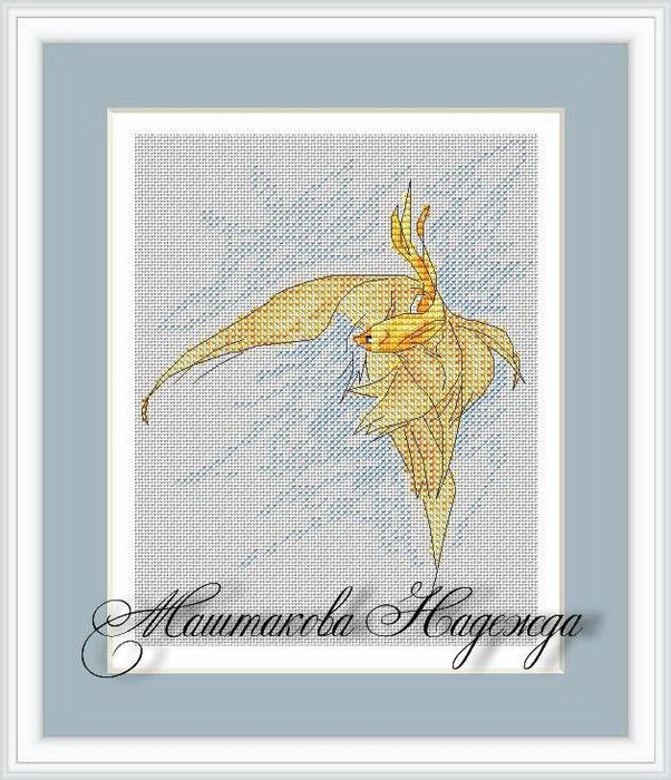 Golden Fish - PDF Free Cross Stitch Pattern - Wizardi