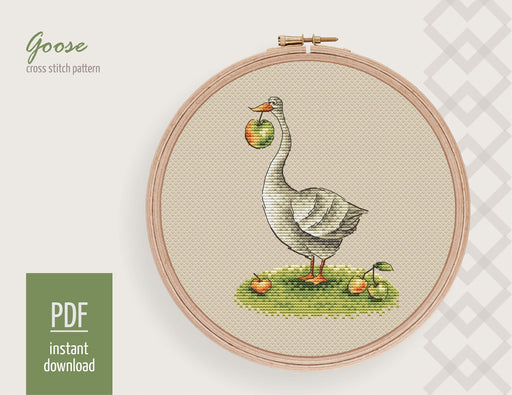 Goose Cross stitch pattern, Modern Cross Stitch Chart, Nursery cross stitch pattern PDF, DIY wall decor, Cute cross stitch design Bird - Wizardi