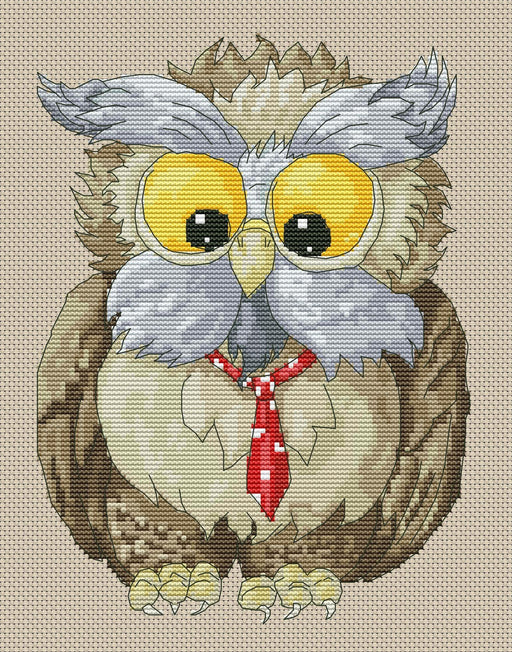 Grandpa Owl - Free PDF Cross Stitch Pattern - Wizardi