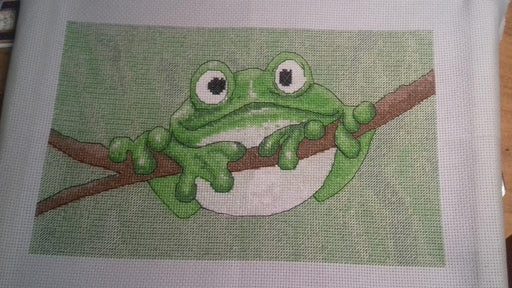 Green Frog - PDF Free Cross Stitch Pattern - Wizardi