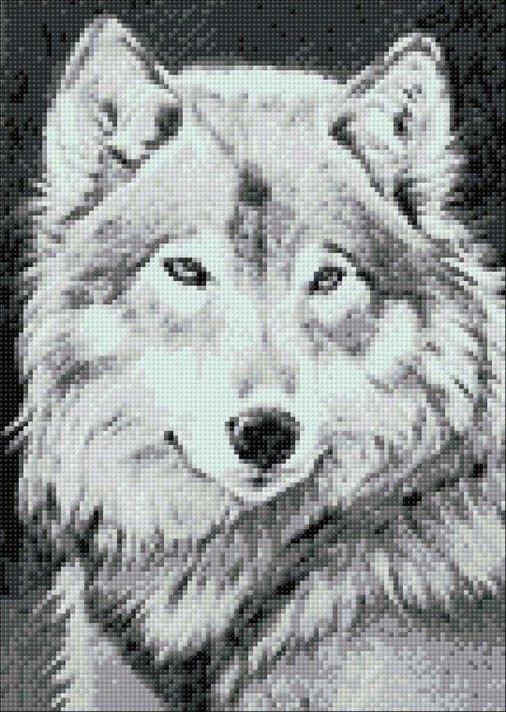 Grey Wolf CS086 10.6 x 14.9 inches Wizardi Diamond Painting Kit - Wizardi