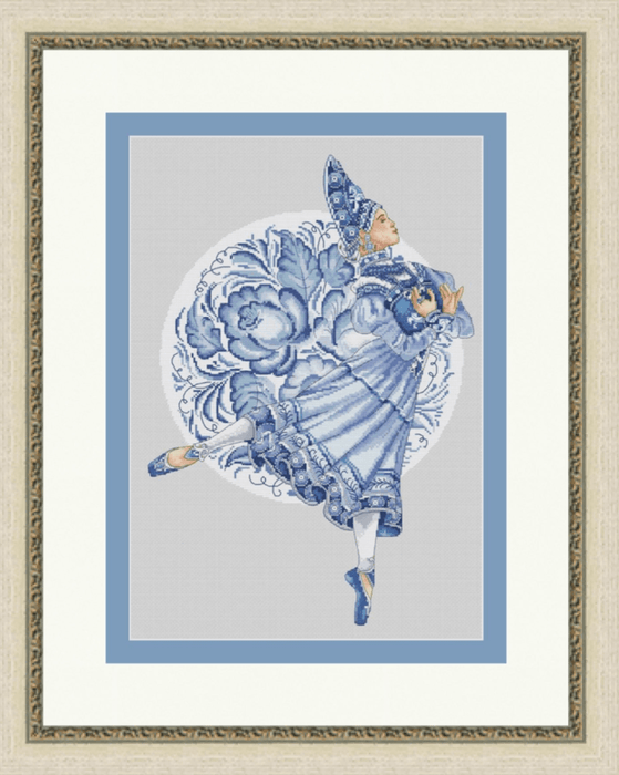 Gzel Embroidery. Dancing - PDF Cross Stitch Pattern - Wizardi