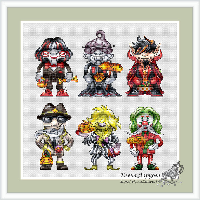Halloween Dwarfs - PDF Cross Stitch Pattern - Wizardi