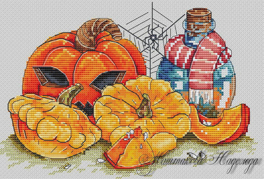 Halloween Pumpkins - PDF Cross Stitch Pattern - Wizardi
