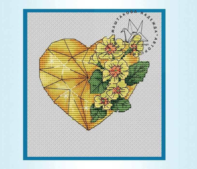 Heart Beryl - PDF Cross Stitch Pattern - Wizardi