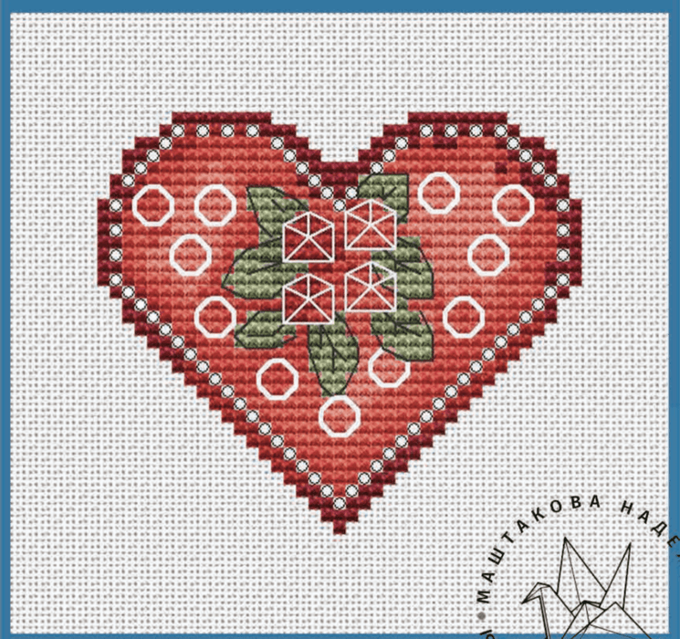 Heart Fragrance of Roses - PDF Cross Stitch Pattern - Wizardi