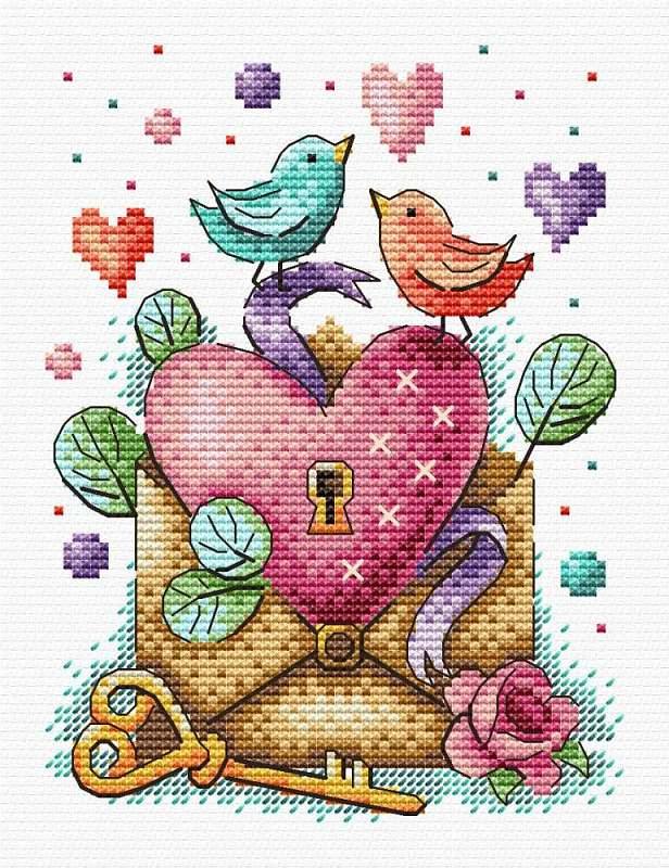 Heart SM-602 Counted Cross-Stitch Kit - Wizardi