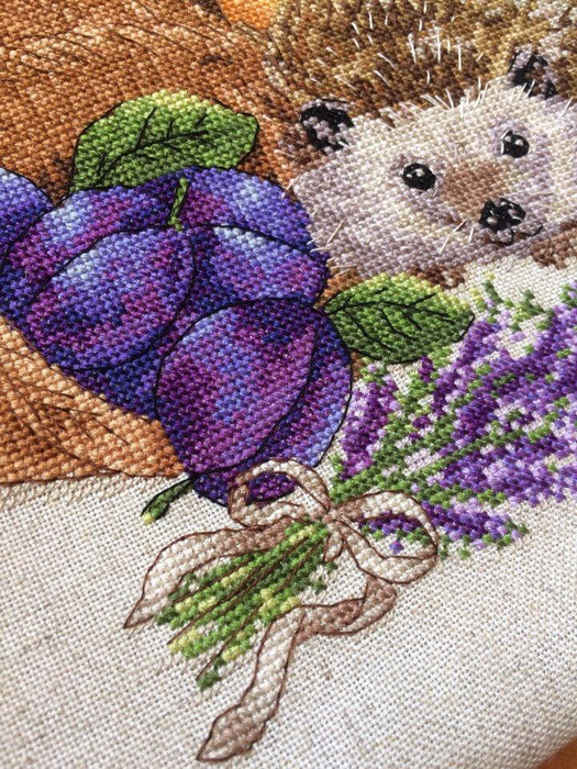 Hedgehog with a Lamp. October. Calendar Series - PDF Cross Stitch Pattern - Wizardi