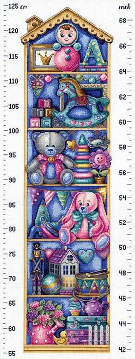 Height Chart Toys SNV-736 Counted Cross Stitch Kit - Wizardi