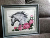 Horse with peonies - PDF Counted Cross Stitch Pattern - Wizardi