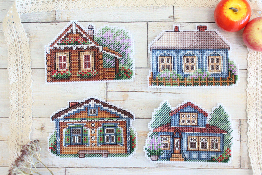 Houses. Magnets SR-706 Counted Cross Stitch Kit - Wizardi