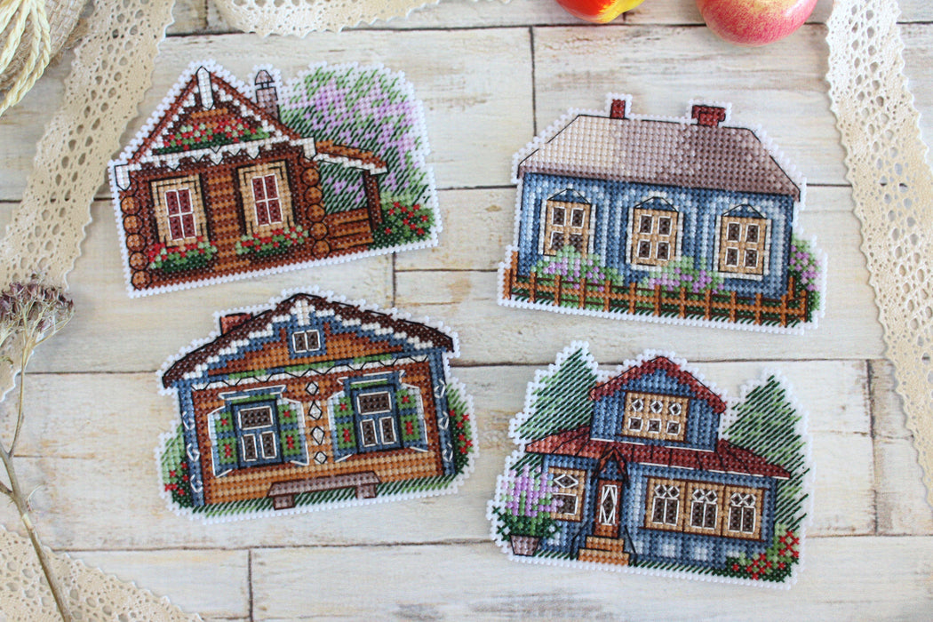 Houses. Magnets SR-706 Counted Cross Stitch Kit - Wizardi
