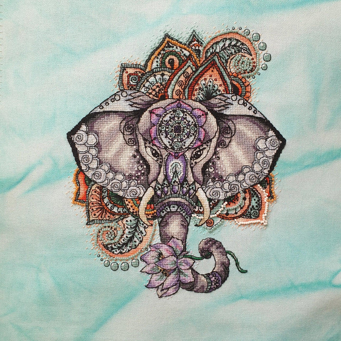 Indian Elephant - PDF Cross Stitch Pattern - Wizardi