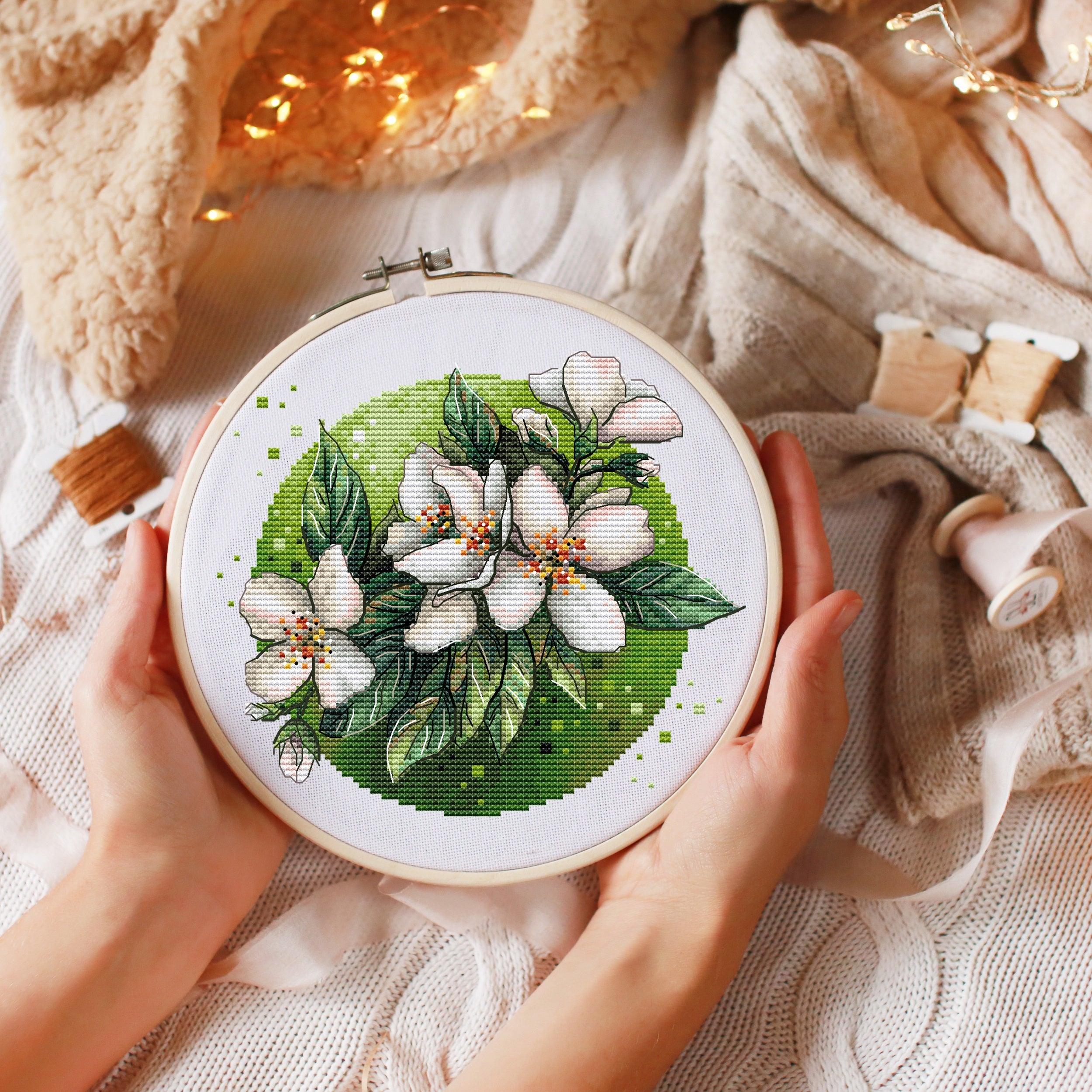 Jasmine Flowers - PDF Cross Stitch Pattern – Wizardi